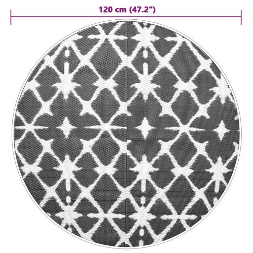 Udendørs gulvtæppe ARAKIL Ø120 PP blå og hvid