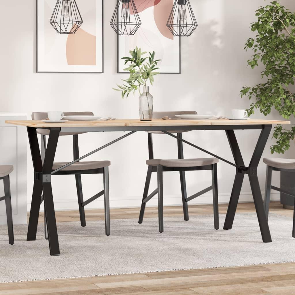 Bordben til spisebord 140x60x73 cm Y-stel støbejern