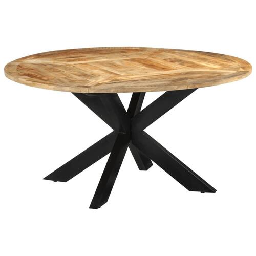 Spisebord Ø560x76 cm massivt ru mangotræ