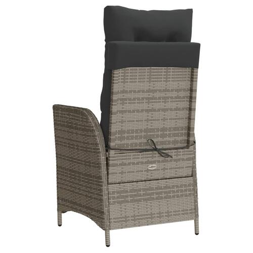 Havelænestole 2 stk. med hynder polyrattan grå