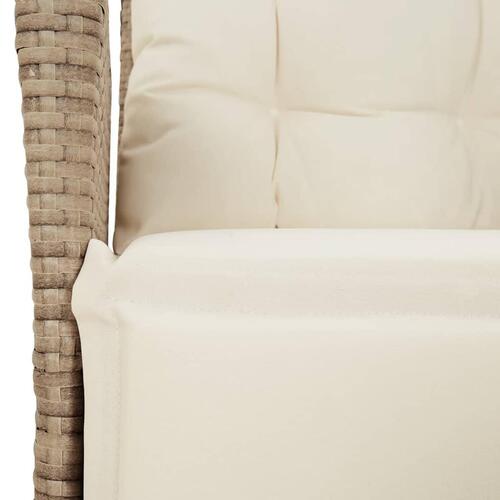 Spisebordssæt til haven 9 dele med hynder polyrattan beige