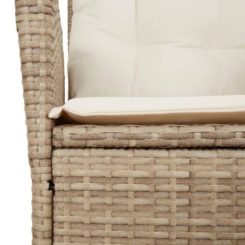 Spisebordssæt til haven 4 dele med hynder polyrattan beige