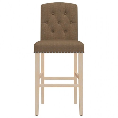 Barstole 2 stk. massivt gummitræ og stof