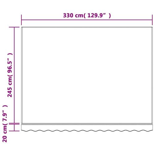 Markisedug 3,5x2,5 m stribet flerfarvet