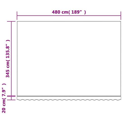 Markisedug 5x3,5 m stribet flerfarvet