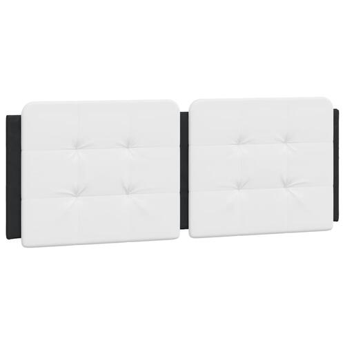 Sengeramme med LED-lys 120x200 cm kunstlæder sort og hvid