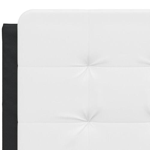 Sengeramme med LED-lys 120x200 cm kunstlæder sort og hvid