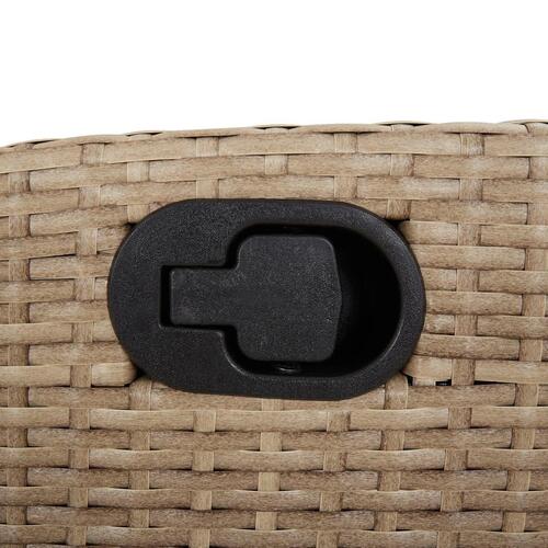 Spisebordssæt til haven 5 dele med hynder polyrattan beige