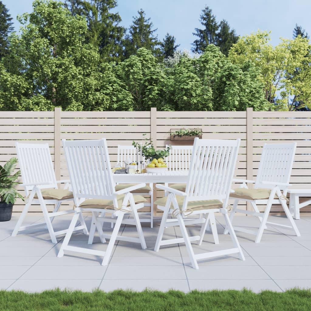 Stolehynder 6 stk. 40x40x7 cm oxfordstof beige