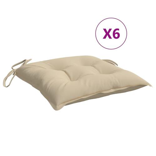 Stolehynder 6 stk. 40x40x7 cm oxfordstof beige