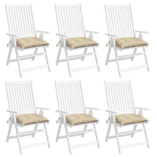 Stolehynder 6 stk. 40x40x7 cm oxfordstof beige