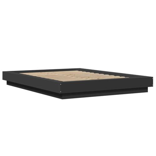 Sengestel 140x200 cm massivt træ sort