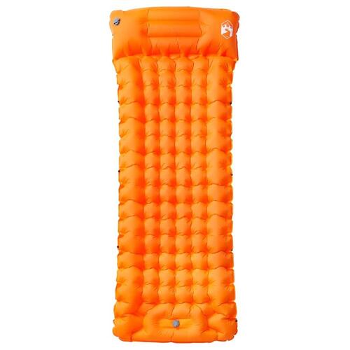 Selvoppustelig campingmadras med pude orange