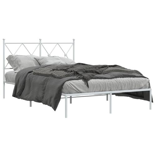 Sengeramme med sengegavl 120x190 cm metal hvid