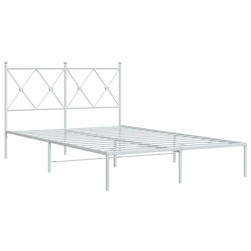 Sengeramme med sengegavl 120x190 cm metal hvid