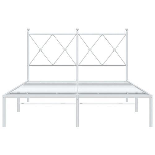 Sengeramme med sengegavl 120x190 cm metal hvid