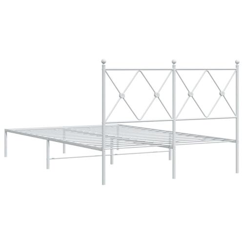 Sengeramme med sengegavl 120x190 cm metal hvid