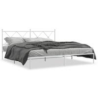 Sengeramme med sengegavl 180x200 cm metal hvid