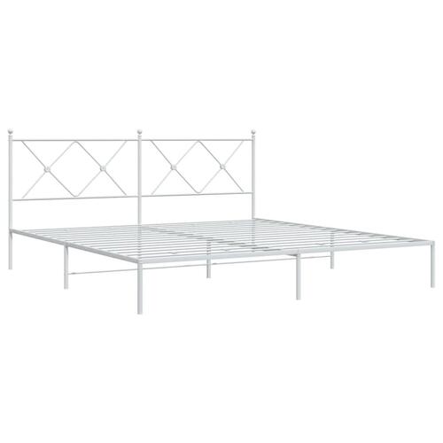 Sengeramme med sengegavl 180x200 cm metal hvid