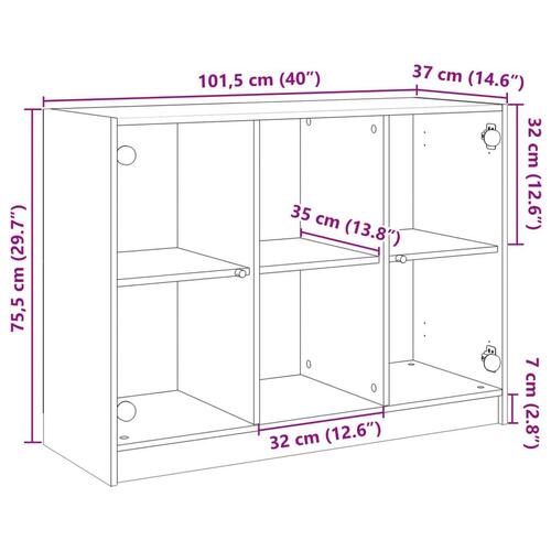 Skænk 102x37x75,5 cm konstrueret træ hvid