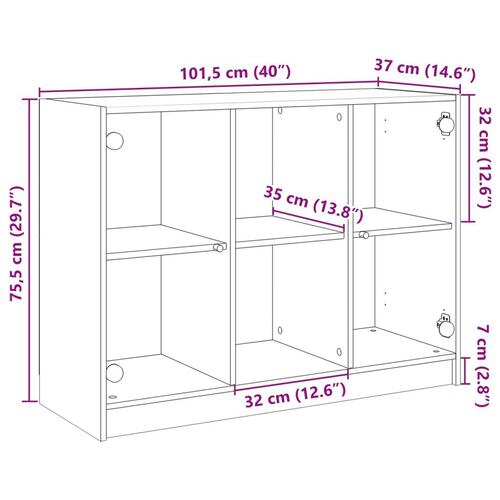 Skænk 102x37x75,5 cm konstrueret træ sonoma-eg