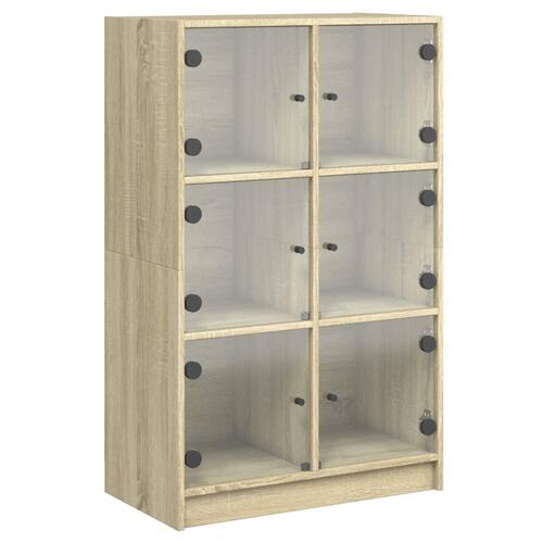 Skab med låger 68x37x109 cm konstrueret træ sonoma-eg