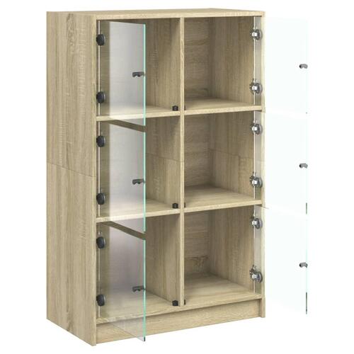 Skab med låger 68x37x109 cm konstrueret træ sonoma-eg