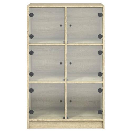 Skab med låger 68x37x109 cm konstrueret træ sonoma-eg