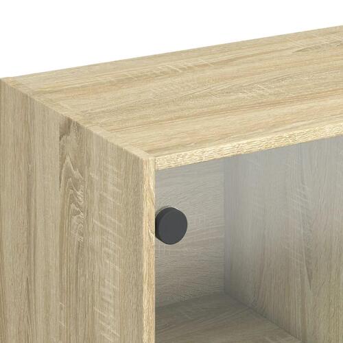 Skab med låger 68x37x109 cm konstrueret træ sonoma-eg