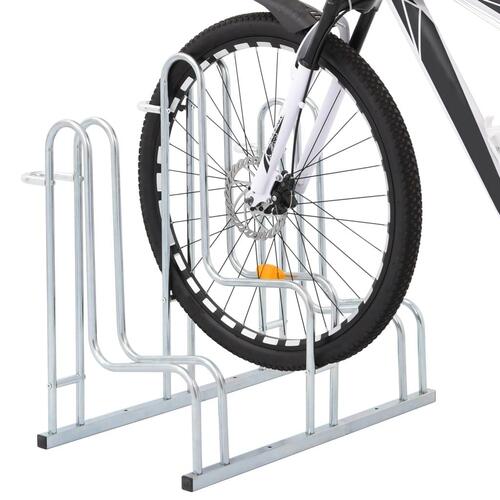 Cykelstativ til 3 cykler fritstående galvaniseret stål