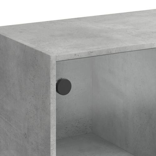 Skab med låger 68x37x142 cm konstrueret træ betongrå
