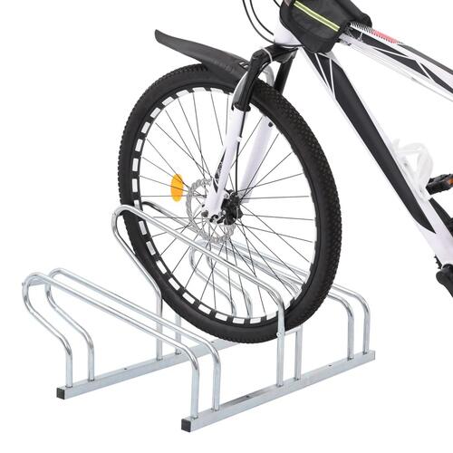 Cykelstativ til 3 cykler fritstående galvaniseret stål