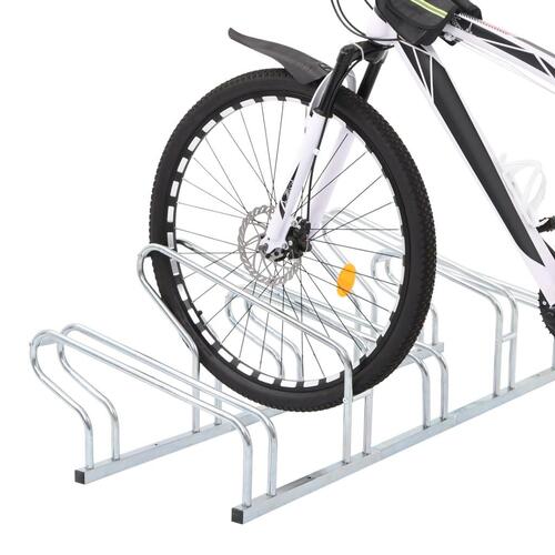 Cykelstativ til 5 cykler fritstående galvaniseret stål