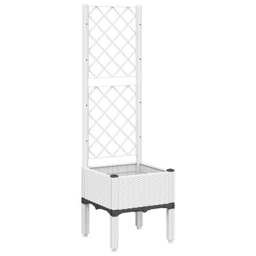 Plantekasse med espalier 40x40x142 cm PP hvid