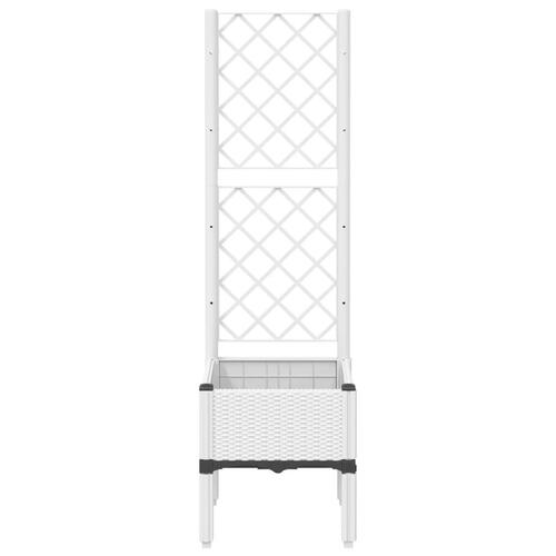Plantekasse med espalier 40x40x142 cm PP hvid