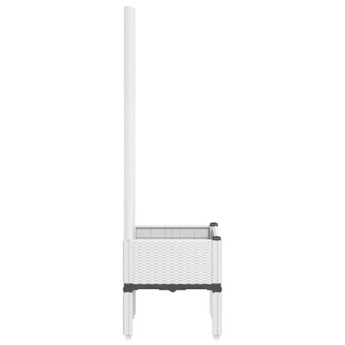 Plantekasse med espalier 40x40x142 cm PP hvid