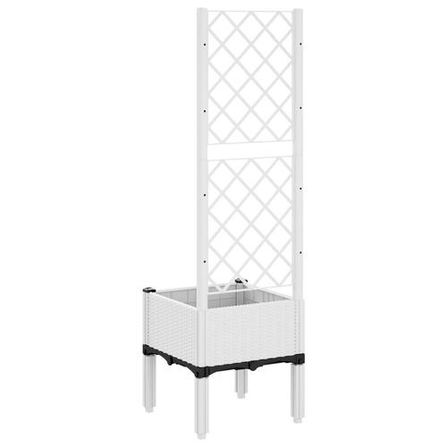Plantekasse med espalier 40x40x142 cm PP hvid