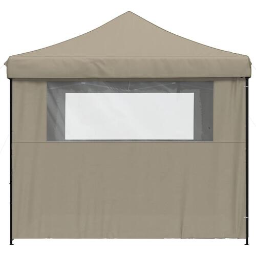 Foldbart pop up-festtelt med 4 sidevægge gråbrun