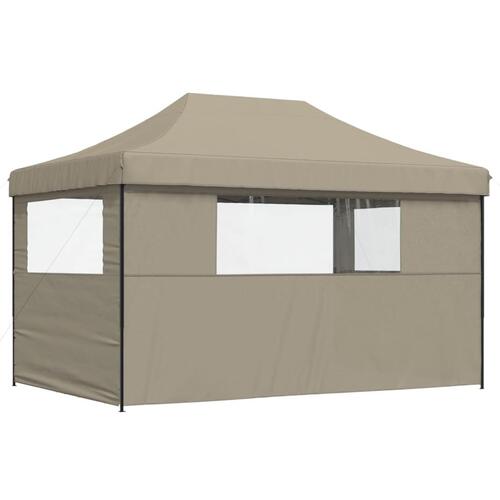 Foldbart pop up-festtelt med 3 sidevægge gråbrun