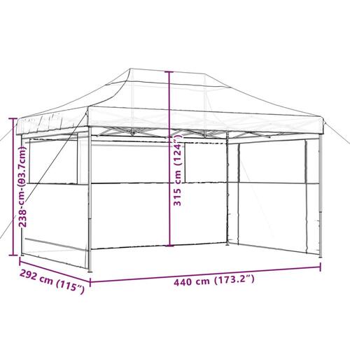 Foldbart pop up-festtelt med 3 sidevægge gråbrun