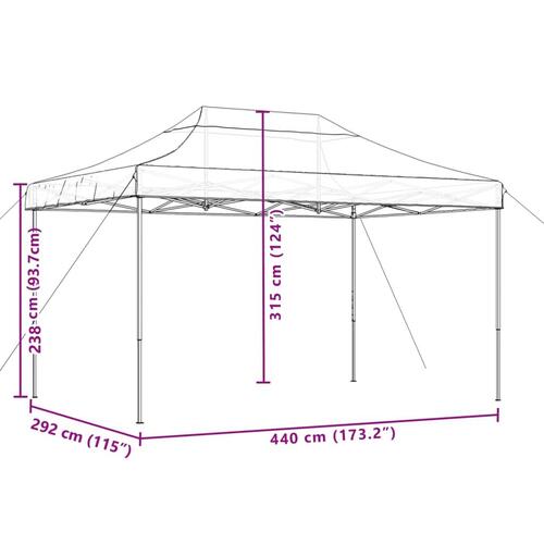 Foldbart pop up-festtelt 440x292x315 cm sort