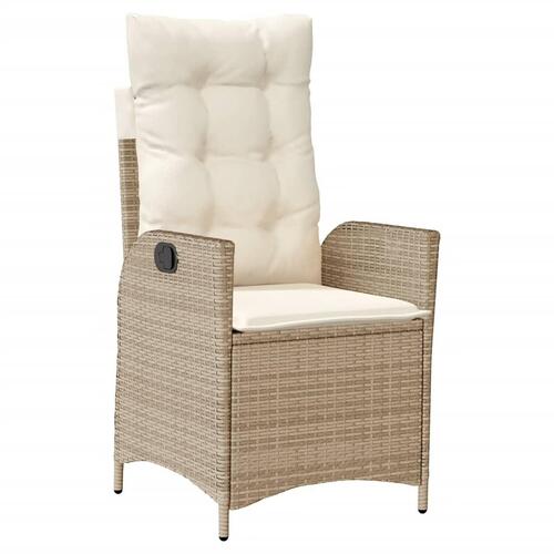 Spisebordssæt til haven 5 dele med hynder polyrattan beige