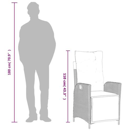 Spisebordssæt til haven 3 dele med hynder polyrattan beige