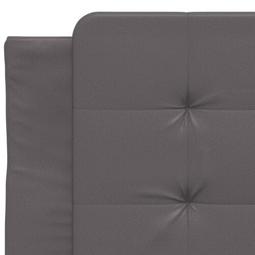 Sengeramme med LED-lys 90x200 cm kunstlæder grå
