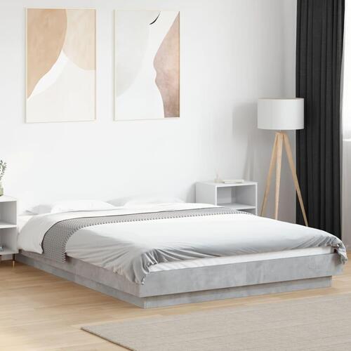 Sengestel 140x190 cm konstrueret træ betongrå