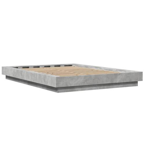 Sengestel 140x190 cm konstrueret træ betongrå