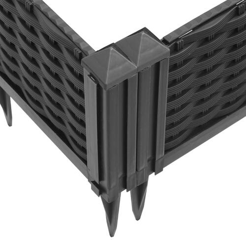 Plantekasse med spyd 42,5x42,5x28,5 cm PP sort