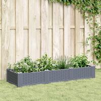 Plantekasse med spyd 125x40x28,5 cm PP grå