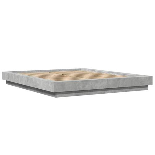Sengestel 150x200 cm konstrueret træ betongrå