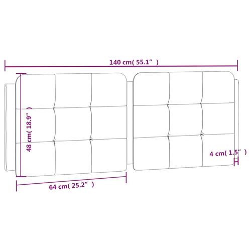 Gavlpude 140 cm kunstlæder brun